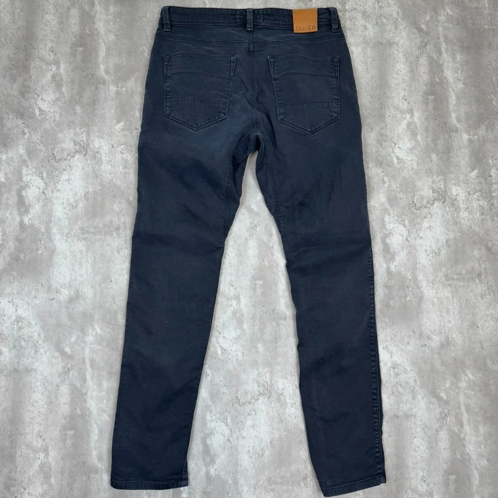 DUER Pants Men 32x32 Straight Fit No Sweat Stretch Denim DU/ER Navy